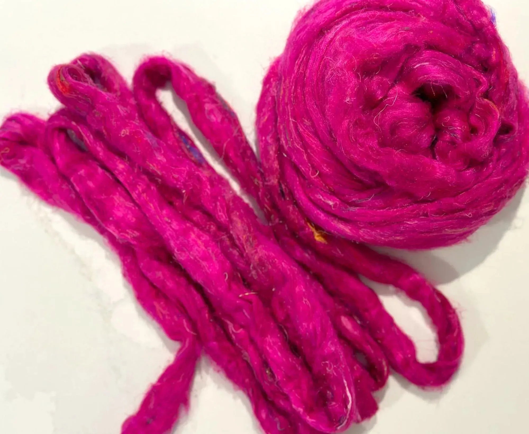 Hand spun luxury art yarn pink and gold/ muga gold, cashmere, silk, newest angelina