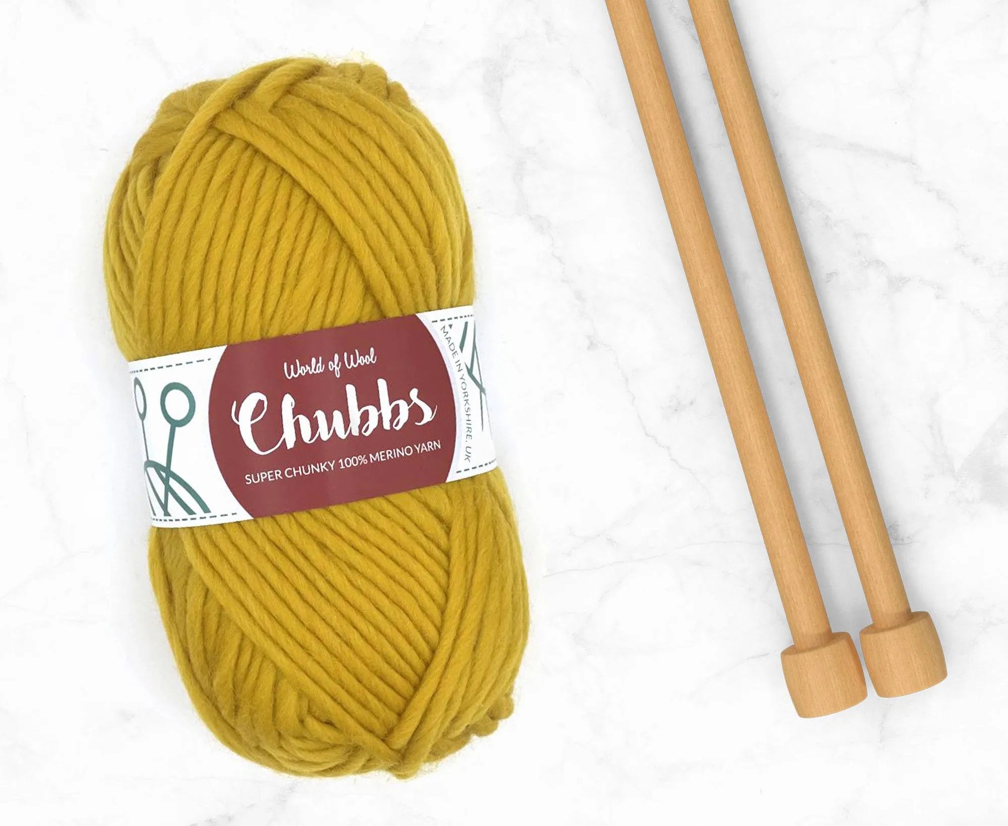 Chubbs Mustard Merino Super Chunky Yarn Yellow 100 Merino Wool CHU21 World Of Wool