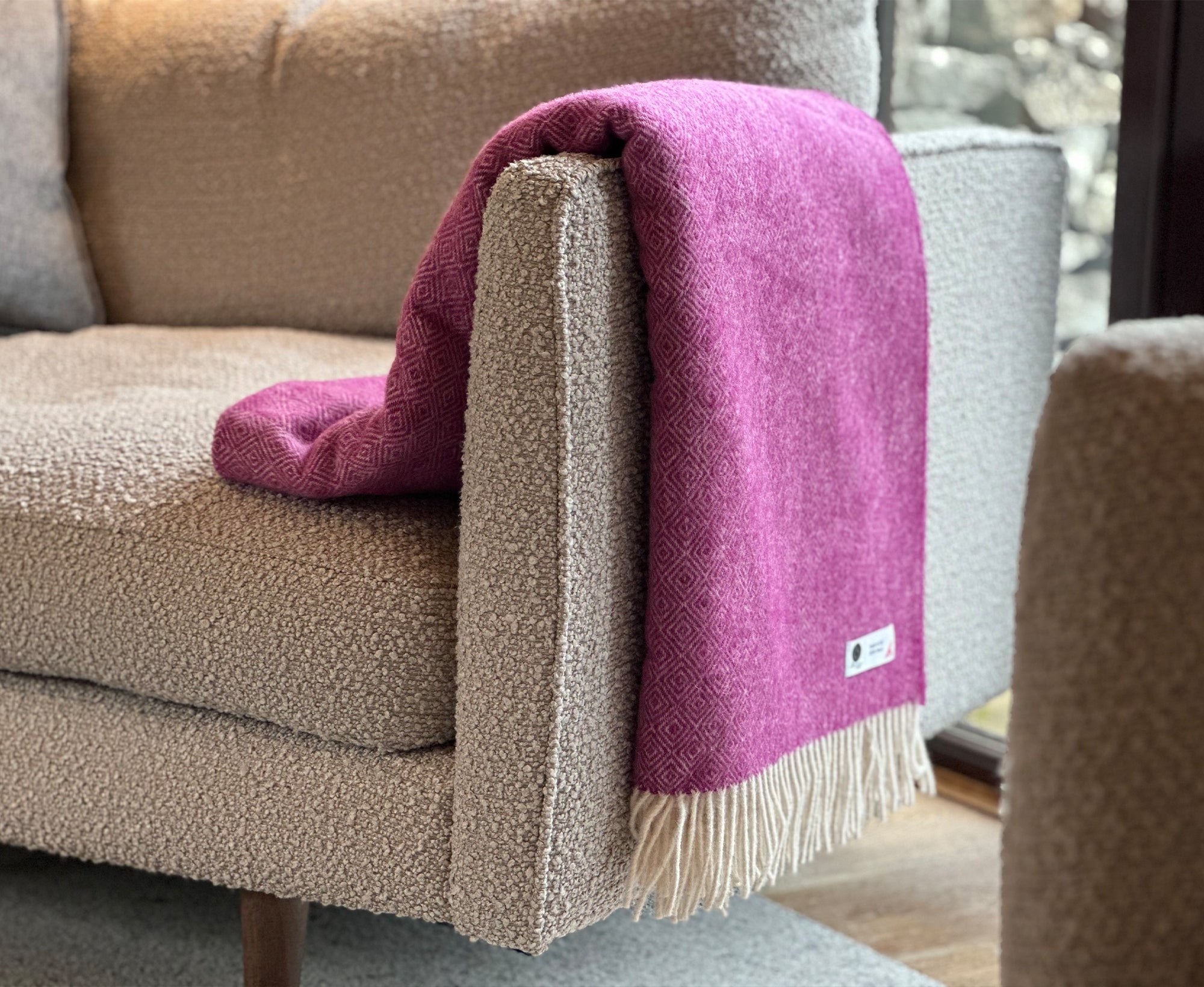 Fuchsia pink throw sale